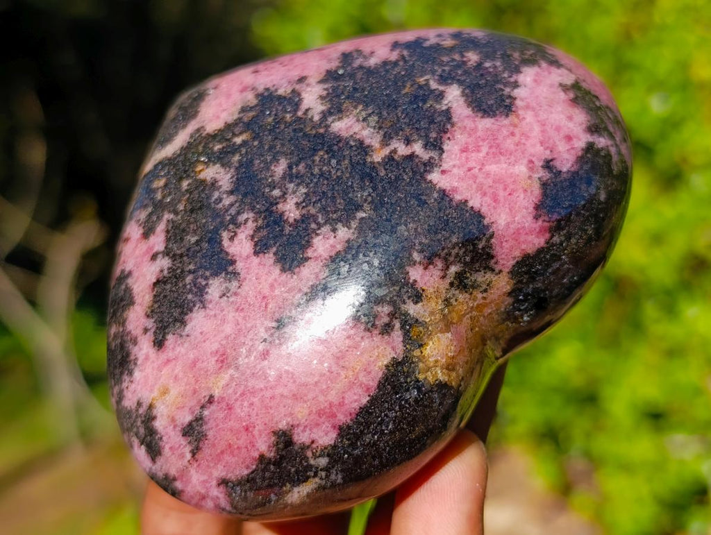 Polished Rhodonite Gemstone Heart x 1 From Madagascar