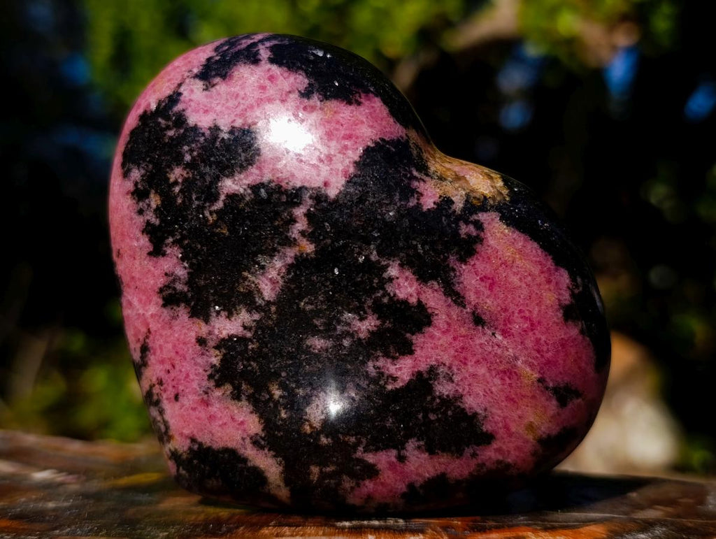 Polished Rhodonite Gemstone Heart x 1 From Madagascar