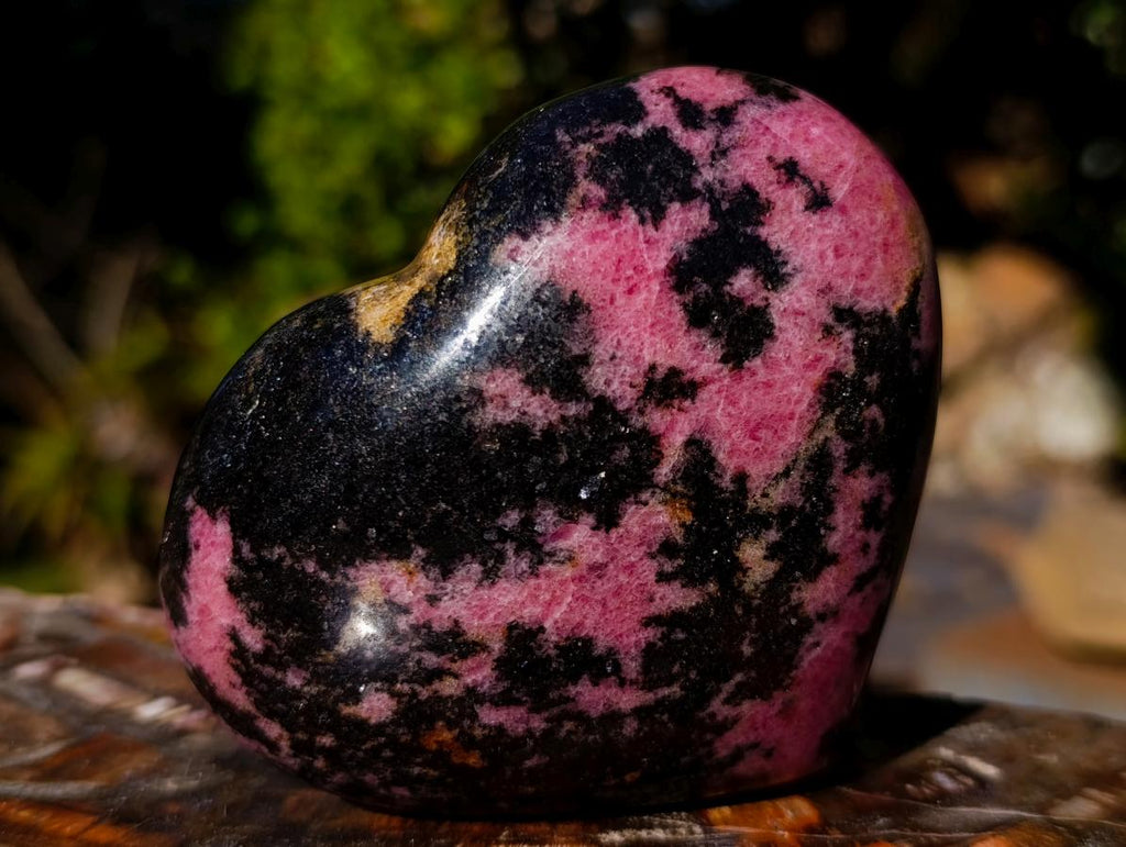 Polished Rhodonite Gemstone Heart x 1 From Madagascar