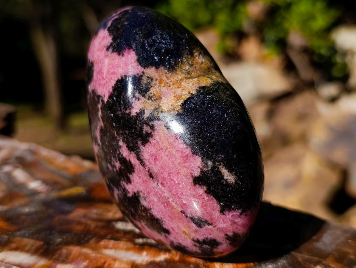 Polished Rhodonite Gemstone Heart x 1 From Madagascar