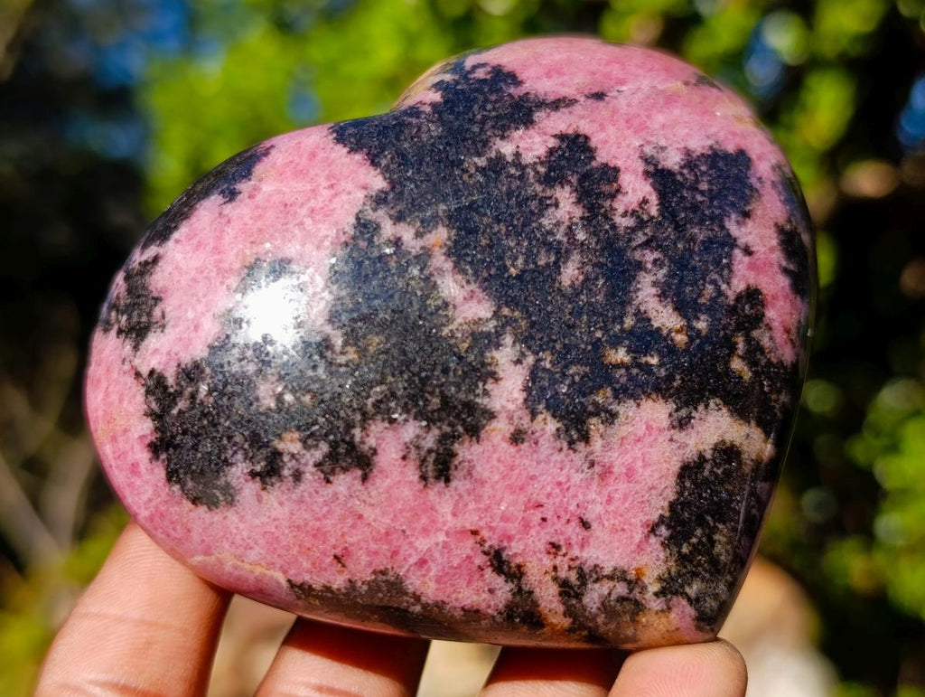 Polished Rhodonite Gemstone Heart x 1 From Madagascar
