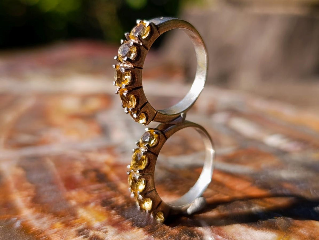 Hand Made Faceted Citrine Silver Ring - Sold Per Item - From South Africa