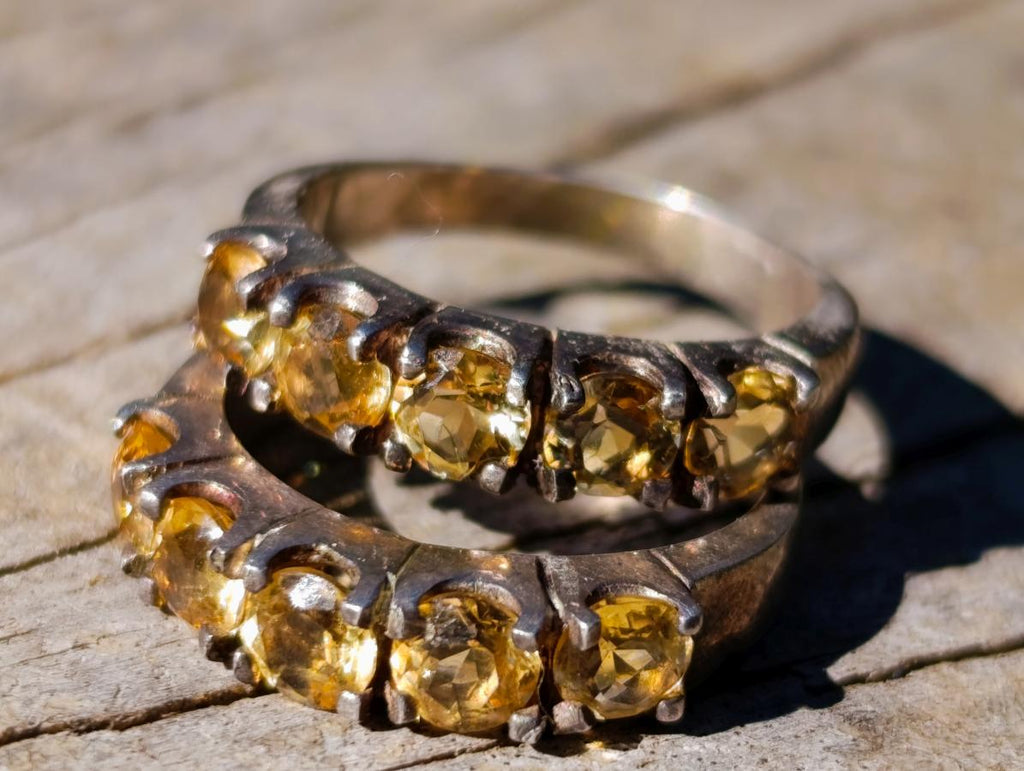 Hand Made Faceted Citrine Silver Ring - Sold Per Item - From South Africa