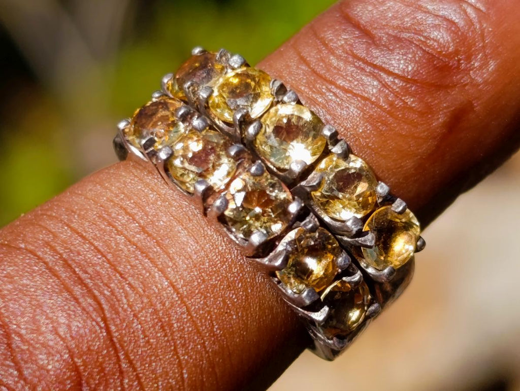 Hand Made Faceted Citrine Silver Ring - Sold Per Item - From South Africa