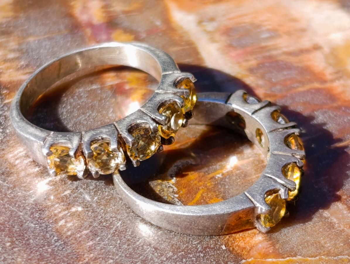 Hand Made Faceted Citrine Silver Ring - Sold Per Item - From South Africa