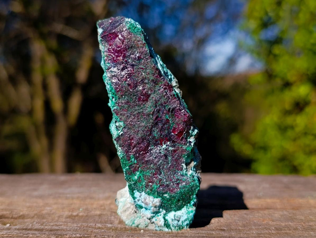Natural Cuprite Specimen with Silky Botryoidal Malachite and Chrysocolla x 1 From Mashamba West, Congo