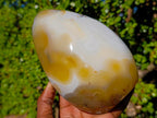 Polished Agate Geode Standing Display Piece with Crystalline Amethyst Centre x 1 From Maintirano, Madagascar