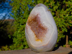 Polished Agate Geode Standing Display Piece with Crystalline Amethyst Centre x 1 From Maintirano, Madagascar