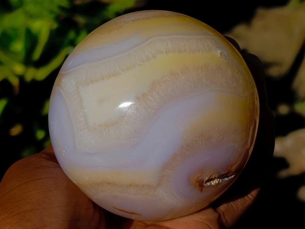 Polished Orange and White Carnelian Gemstone Sphere x 1 From Madagascar