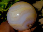 Polished Orange and White Carnelian Gemstone Sphere x 1 From Madagascar