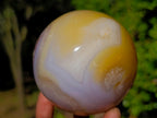 Polished Orange and White Carnelian Gemstone Sphere x 1 From Madagascar