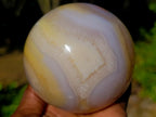 Polished Orange and White Carnelian Gemstone Sphere x 1 From Madagascar