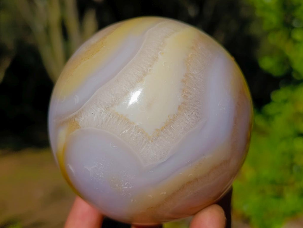 Polished Orange and White Carnelian Gemstone Sphere x 1 From Madagascar