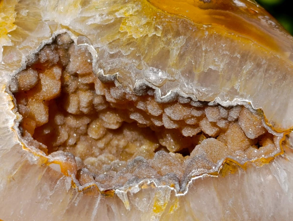 Polished Carnelian Gemstone Drusy Geode Heart x 1 From Nosy Varika, Madagascar