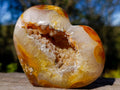 Polished Carnelian Gemstone Drusy Geode Heart x 1 From Nosy Varika, Madagascar