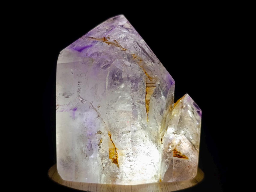 Polished Window Amethyst Twin Crystal with Phantoms x 1 From Akansobe Madagascar