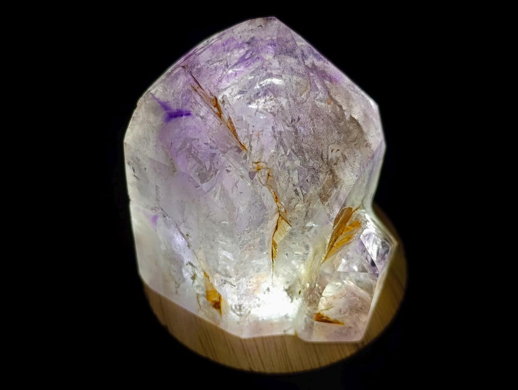 Polished Window Amethyst Twin Crystal with Phantoms x 1 From Akansobe Madagascar