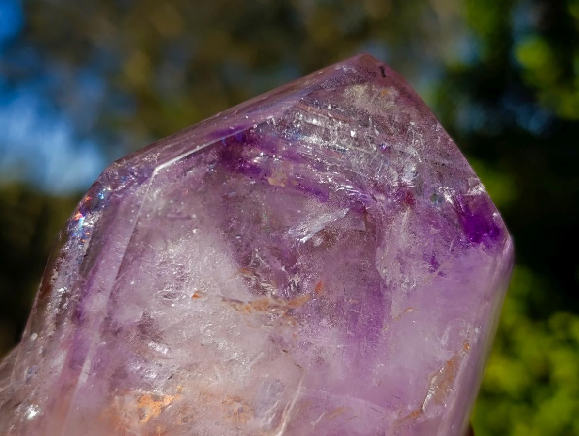 Polished Window Amethyst Twin Crystal with Phantoms x 1 From Akansobe Madagascar