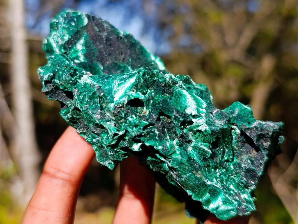 Natural Cabinet Size Silky Malachite Specimen x 1 From Kasompe, Congo