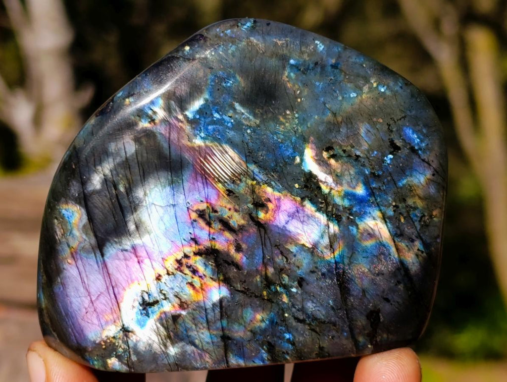 Polished Spectrolite Labradorite Standing Display Piece x 1 From Tulear, Madagascar