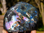 Polished Spectrolite Labradorite Standing Display Piece x 1 From Tulear, Madagascar
