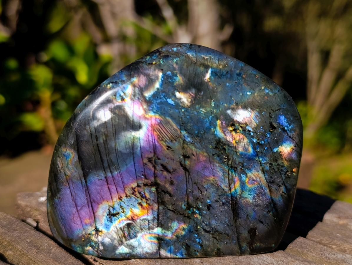 Polished Spectrolite Labradorite Standing Display Piece x 1 From Tulear, Madagascar