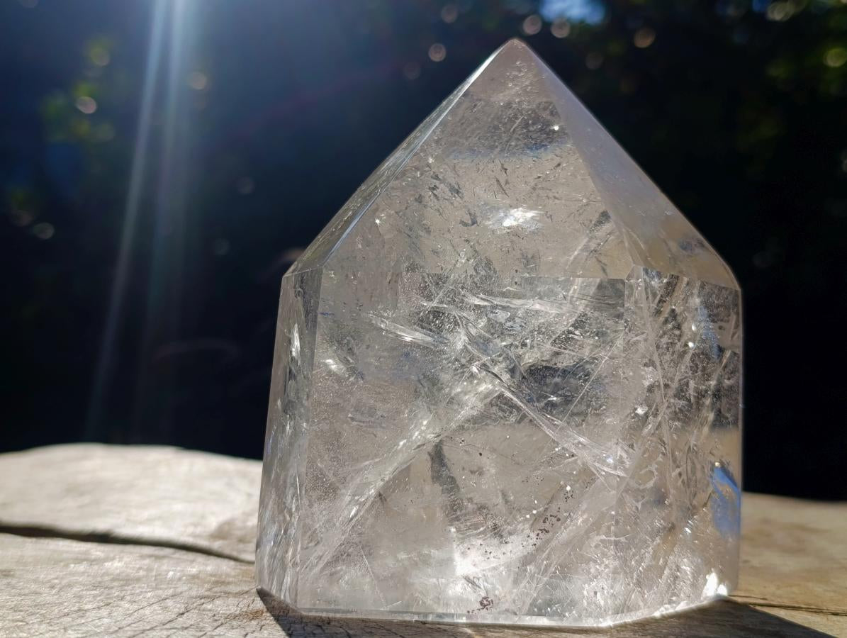 Polished Large Clear Quartz Standing Display Crystal x 1 From Madagascar