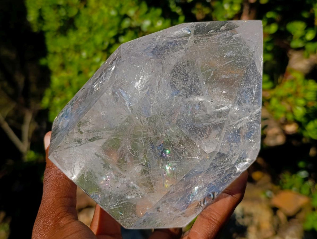 Polished Large Clear Quartz Standing Display Crystal x 1 From Madagascar