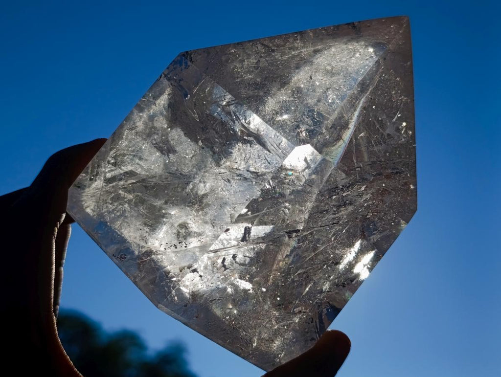 Polished Large Clear Quartz Standing Display Crystal x 1 From Madagascar