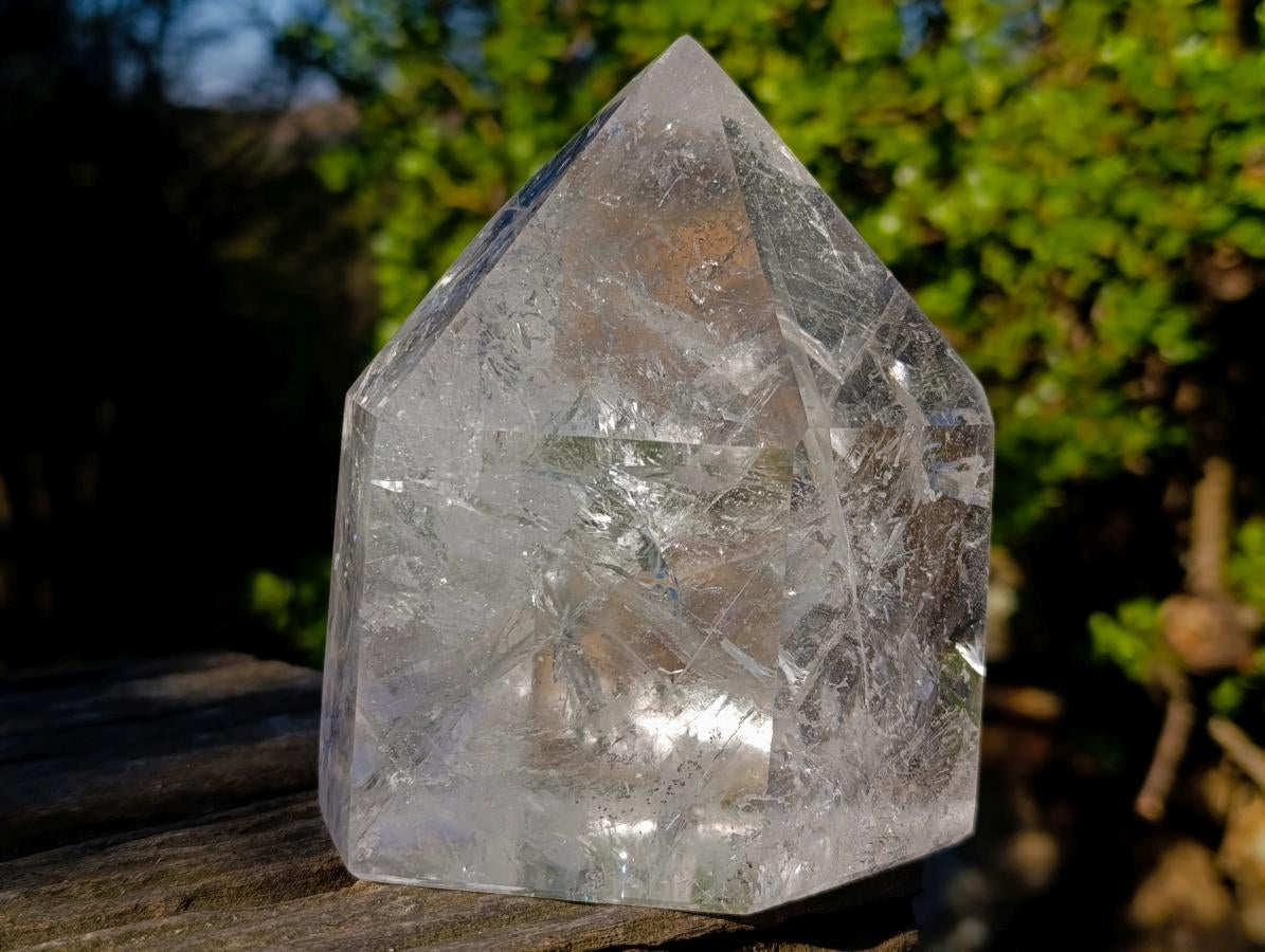 Polished Large Clear Quartz Standing Display Crystal x 1 From Madagascar