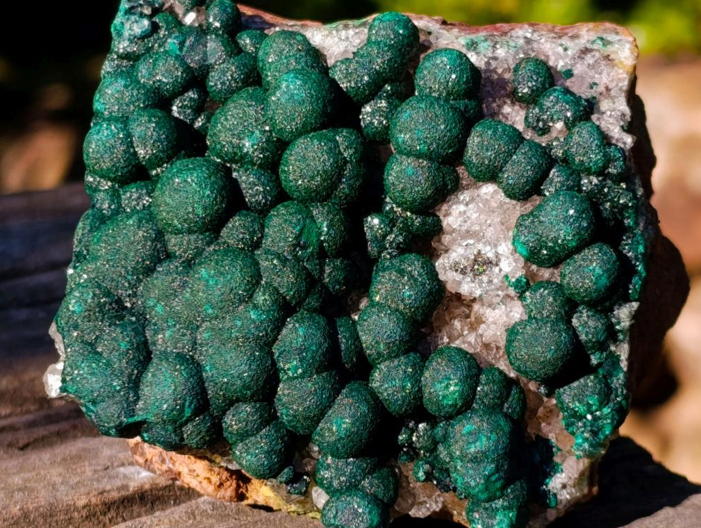 Natural Cabinet Size Ball Malachite Specimen x 1 From Mindingi Mine, Congo