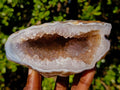 Polished Agate Geode with Crystal Quartz Centre x 1 From Maintirano, Madagascar