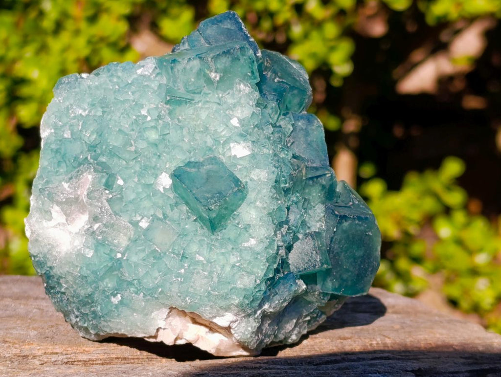 Natural Cabinet Size Cubic Fluorite Crystal Cluster Specimen x 1 From Mandrosonoro Madagascar