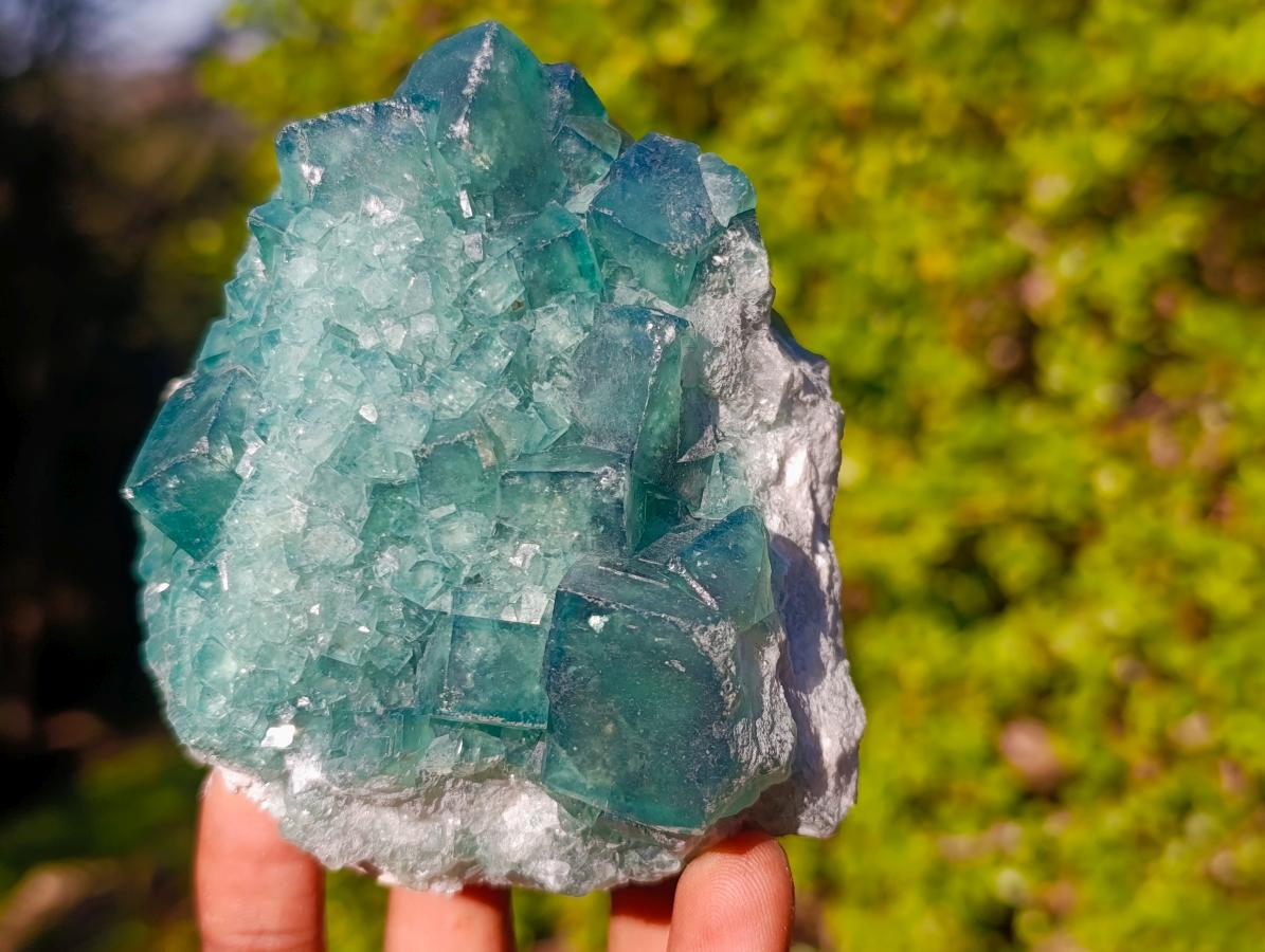 Natural Cabinet Size Cubic Fluorite Crystal Cluster Specimen x 1 From Mandrosonoro Madagascar