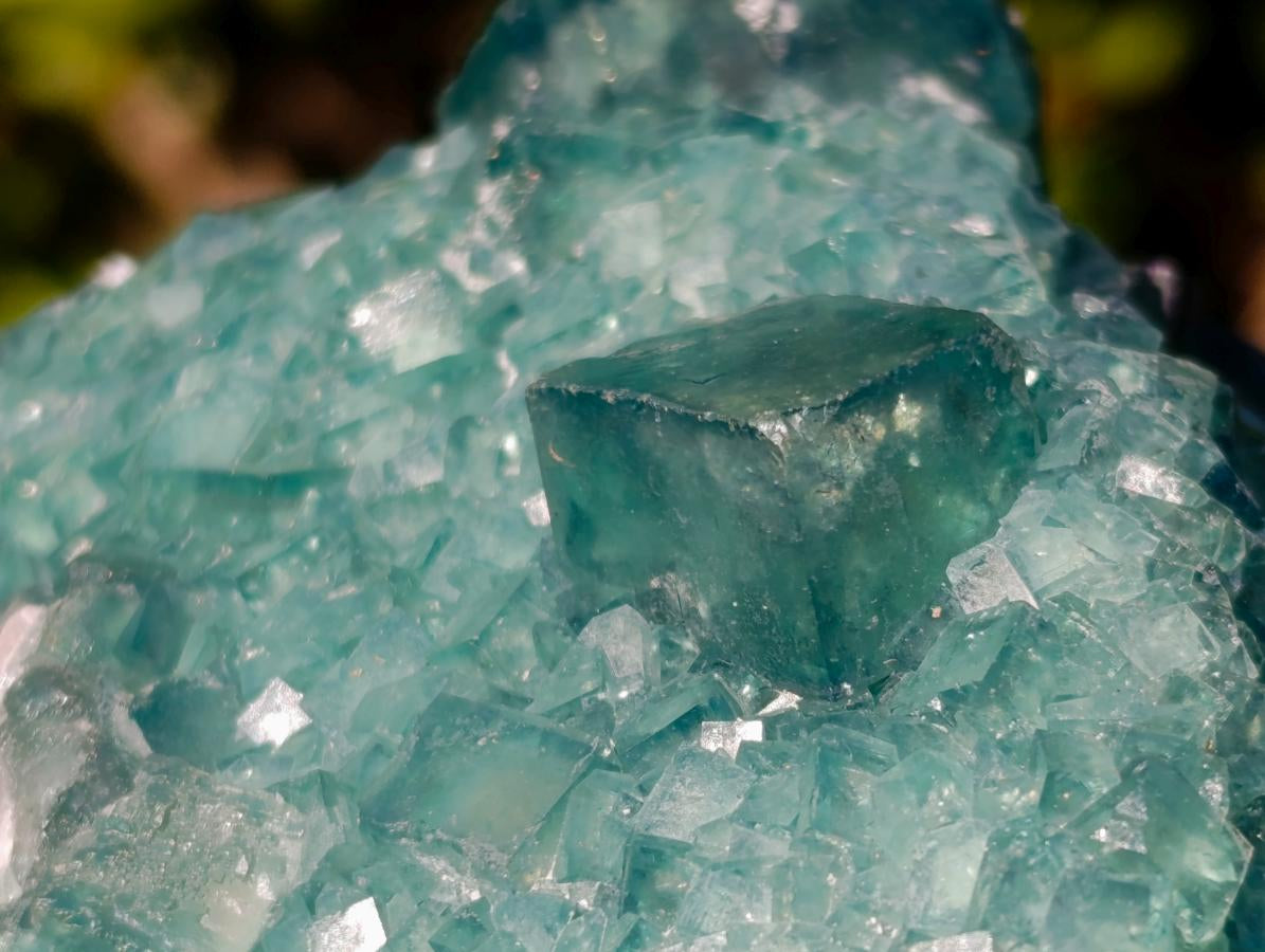 Natural Cabinet Size Cubic Fluorite Crystal Cluster Specimen x 1 From Mandrosonoro Madagascar
