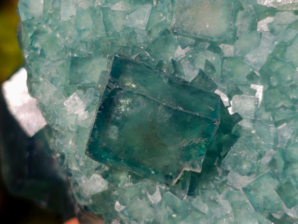 Natural Cabinet Size Cubic Fluorite Crystal Cluster Specimen x 1 From Mandrosonoro Madagascar