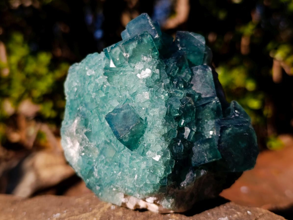 Natural Cabinet Size Cubic Fluorite Crystal Cluster Specimen x 1 From Mandrosonoro Madagascar