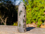 Polished Girasol Display Crystal with Epidote x 1 From Ambatondrazaka, Madagascar