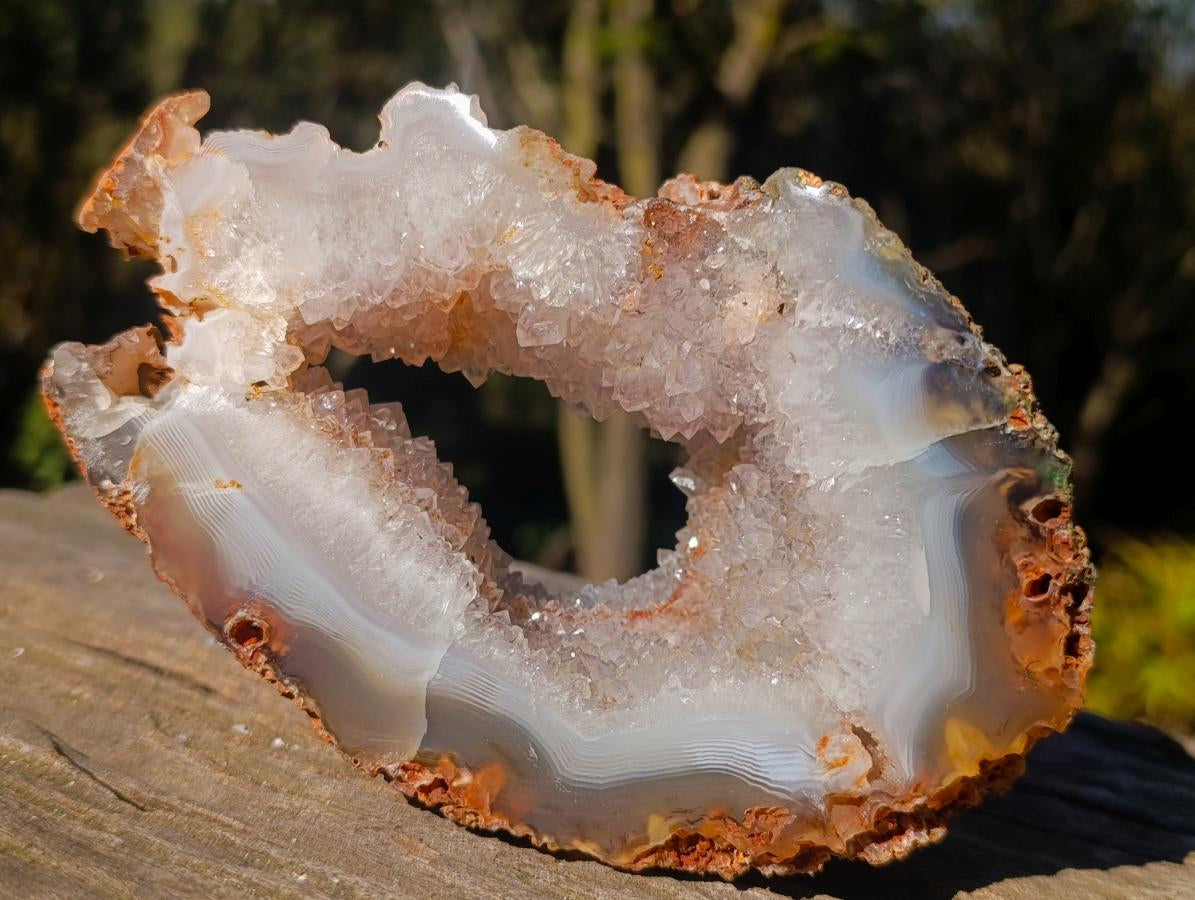 Polished Holy Agate with Crystalline Centre x 1 From Maintirano, Madagascar