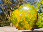 Polished Large Bright Green Opal Heart x 1 From Betroka, Madagascar