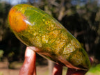 Polished Large Bright Green Opal Heart x 1 From Betroka, Madagascar