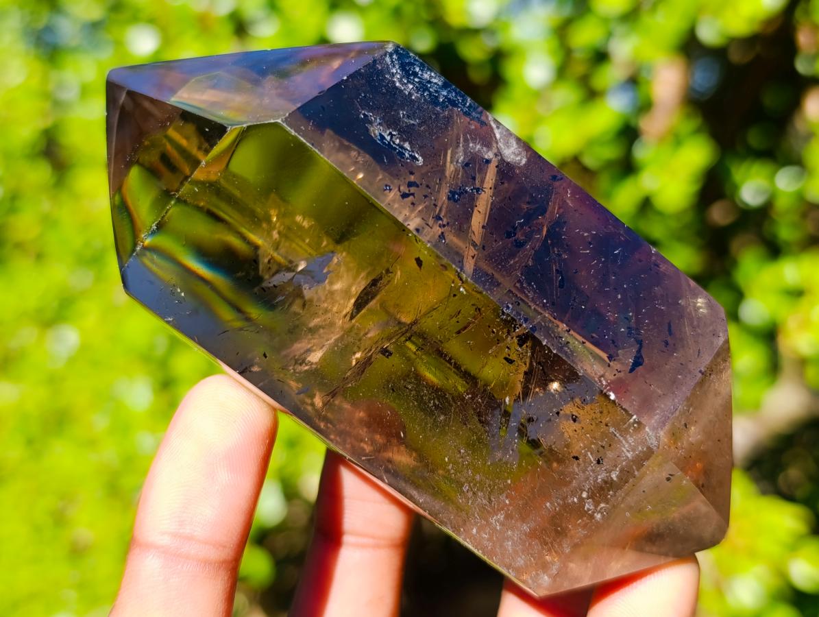 Polished Double Terminated Smokey Quartz Crystal with Inclusions x 1 From Madagascar