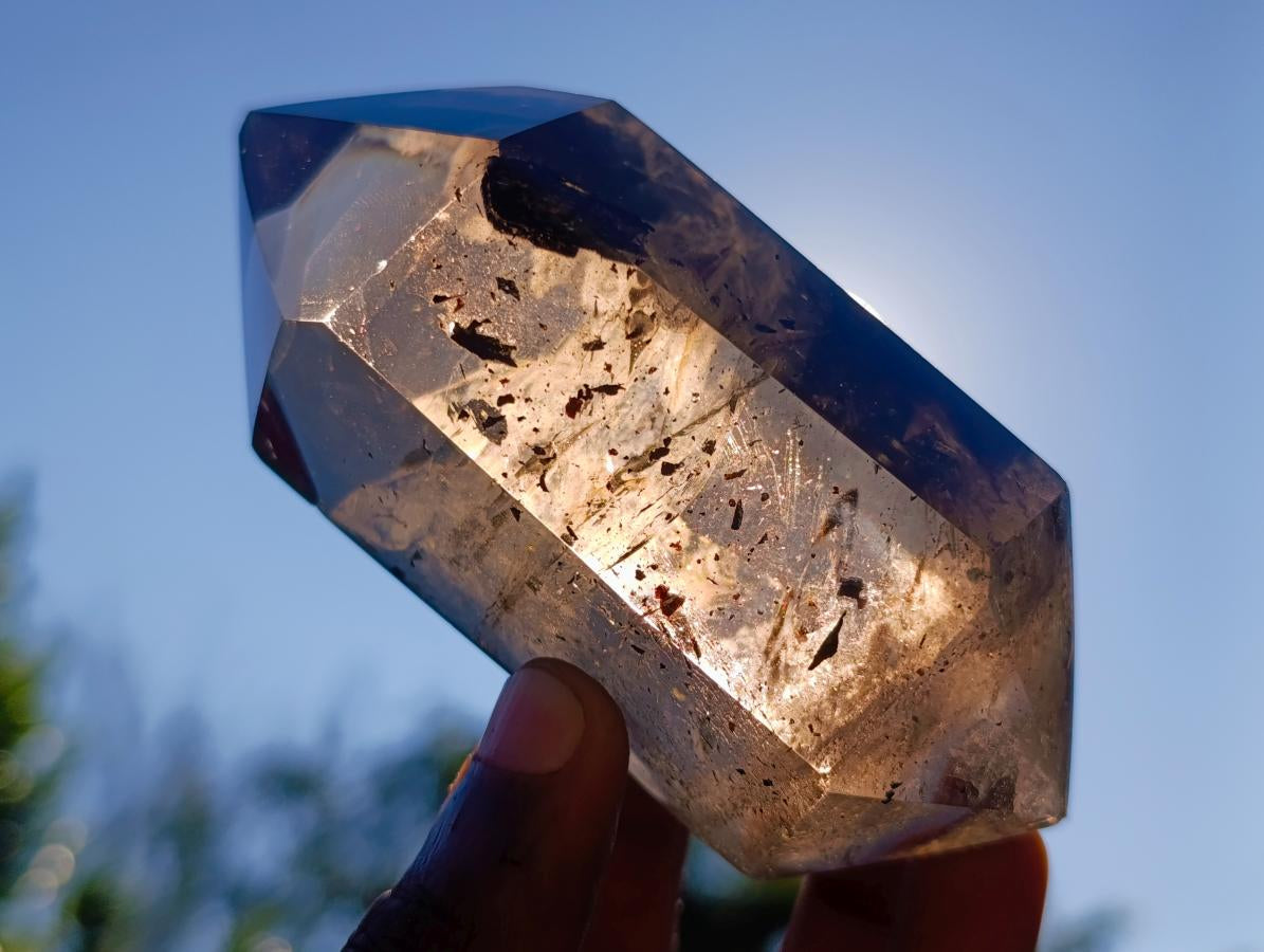 Polished Double Terminated Smokey Quartz Crystal with Inclusions x 1 From Madagascar