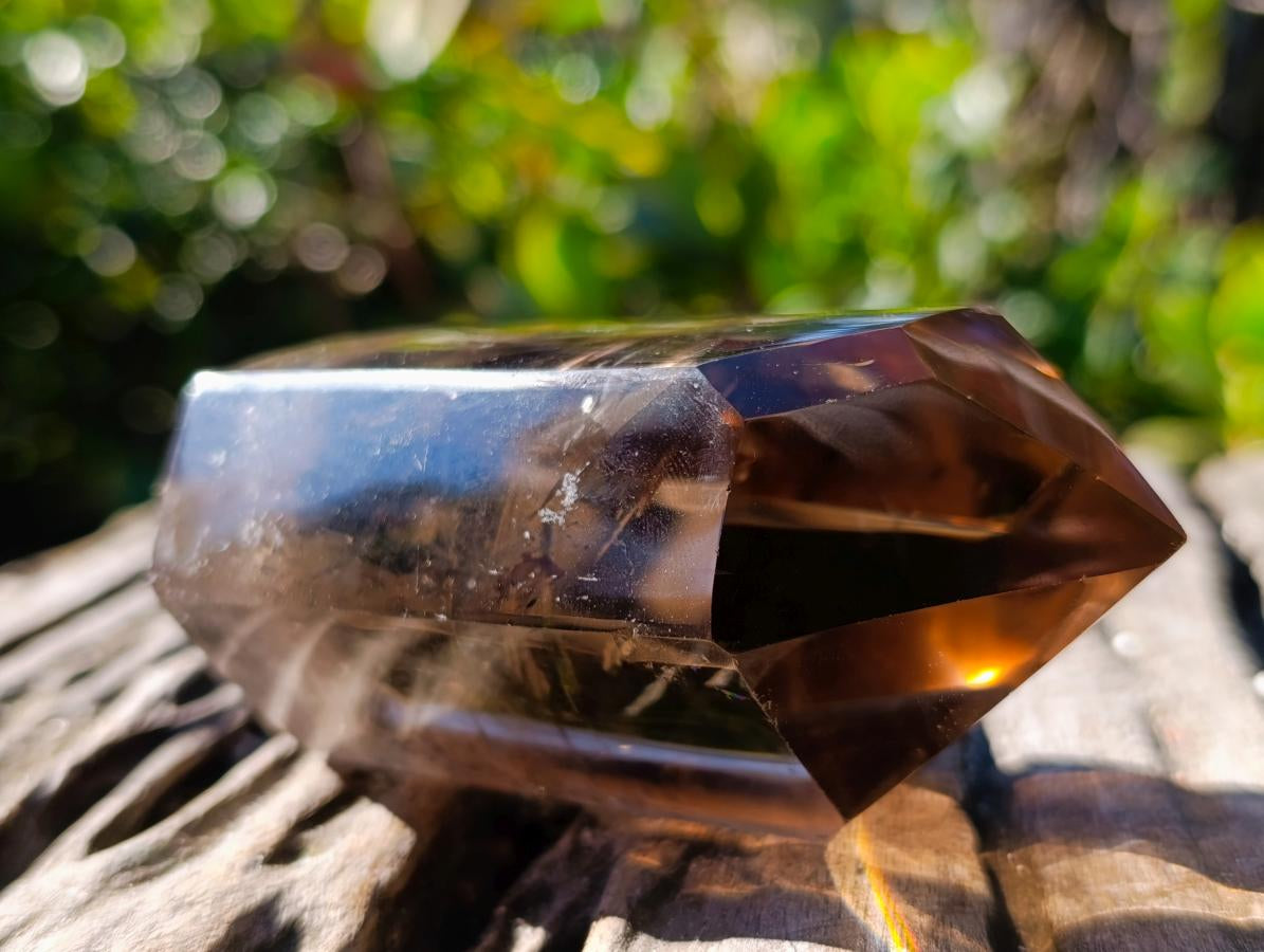 Polished Double Terminated Smokey Quartz Crystal with Inclusions x 1 From Madagascar