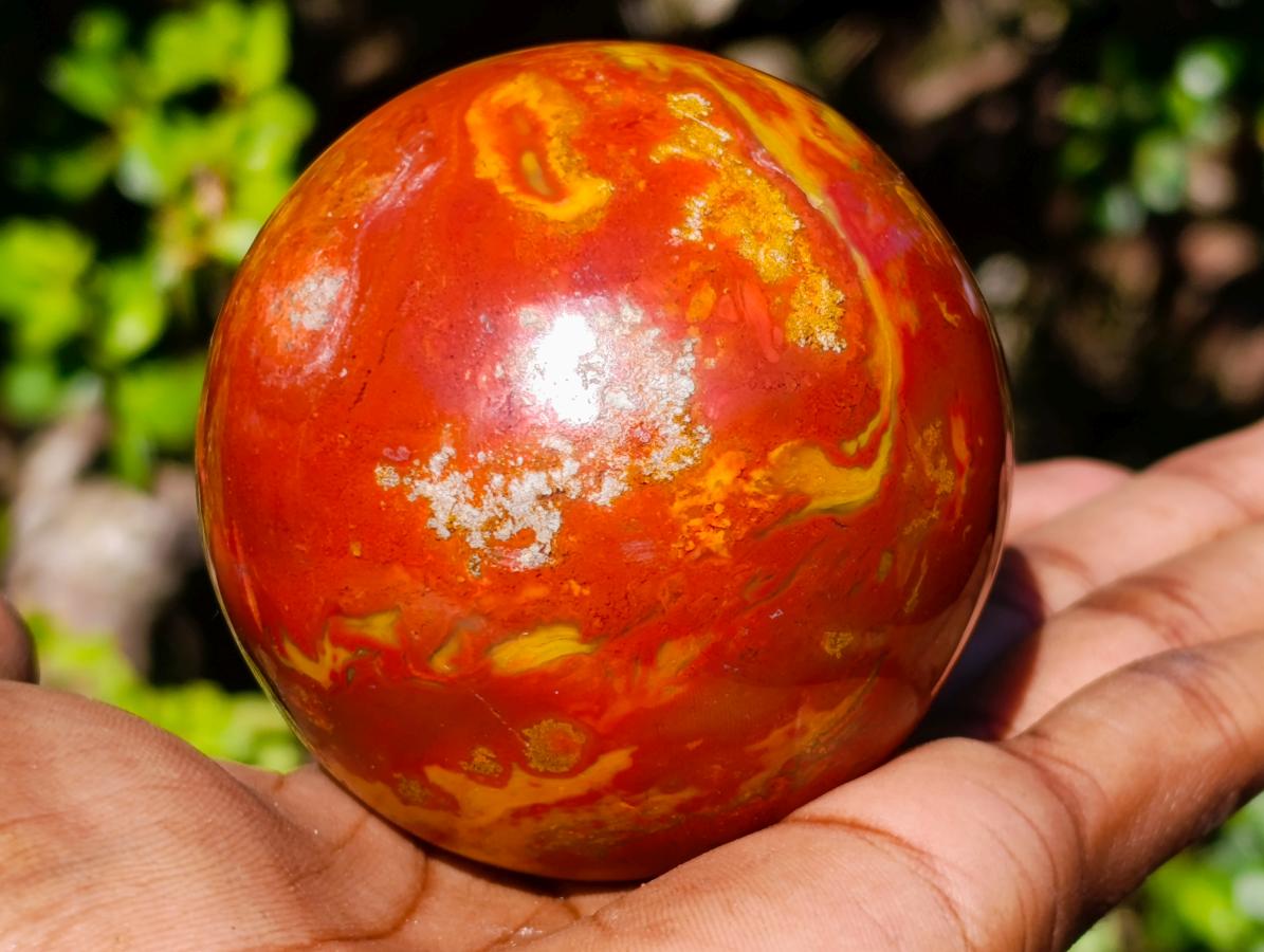 Polished Flame Jasper Sphere x 1 From Madagascar