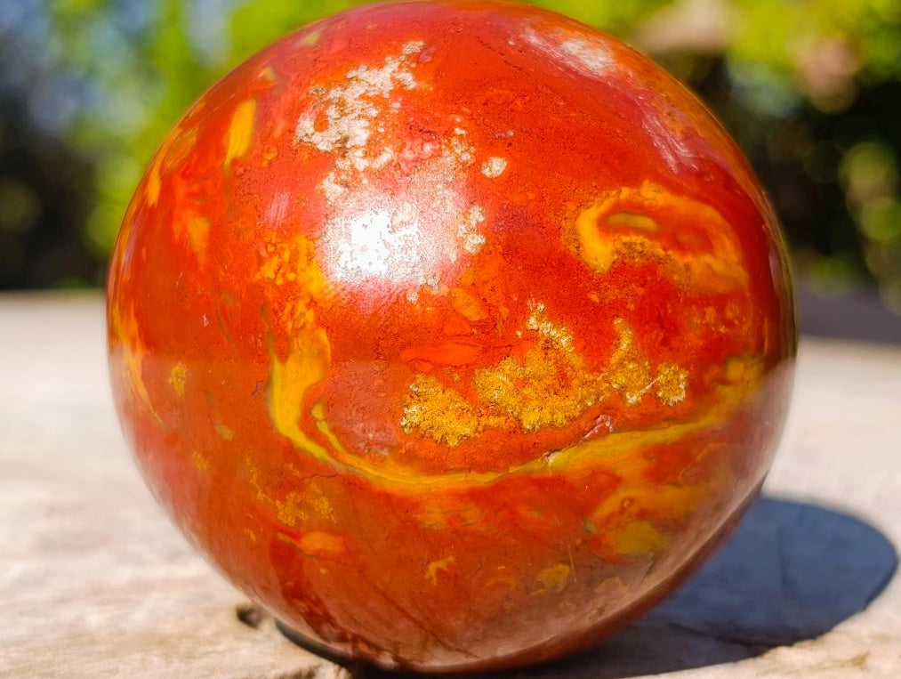 Polished Flame Jasper Sphere x 1 From Madagascar