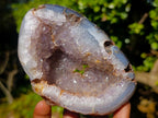 Polished Agate with Crystalline Amethyst Centred Geode x 1 From Maintirano, Madagascar