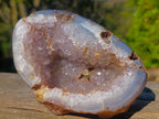 Polished Agate with Crystalline Amethyst Centred Geode x 1 From Maintirano, Madagascar