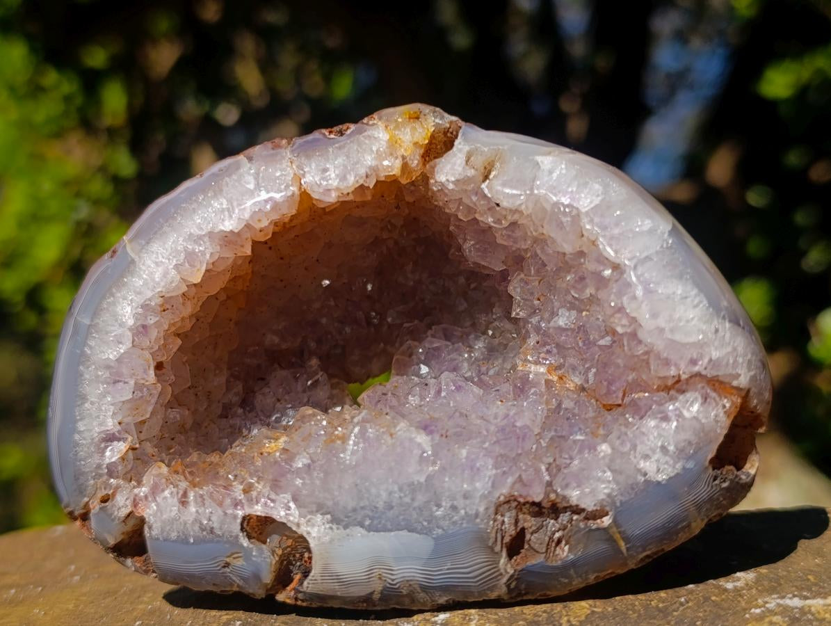 Polished Agate with Crystalline Amethyst Centred Geode x 1 From Maintirano, Madagascar