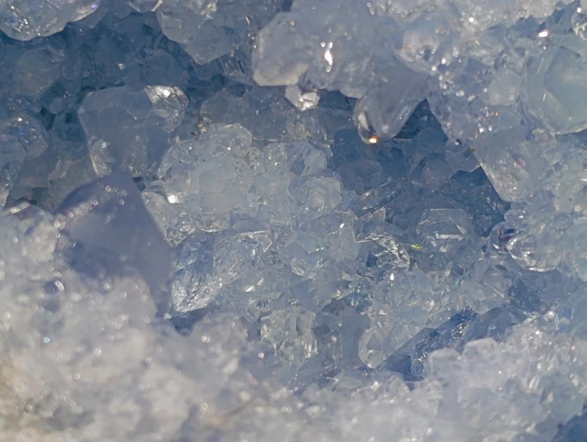 Natural Icy Blue Celestite Geode Specimen x 1 From Sakoany Madagascar